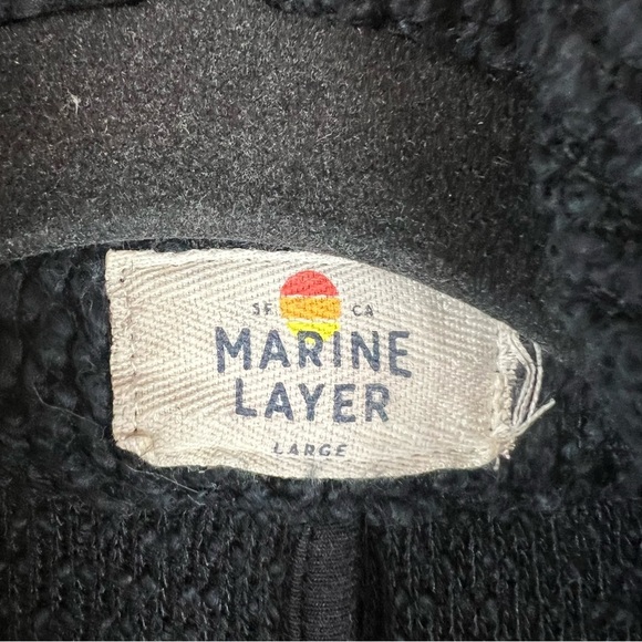 Marine Layer Birdseye Coat Women’s Size L Black - Picture 8 of 9